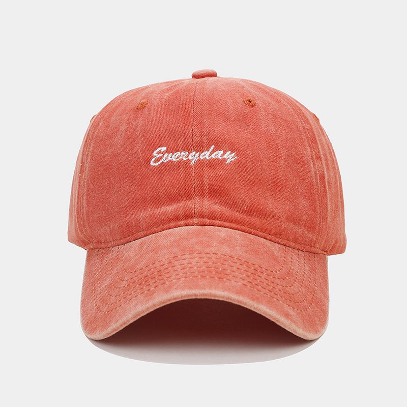 Wholesale Cotton Washed Embroidered Letters Curved Brim Baseball Cap